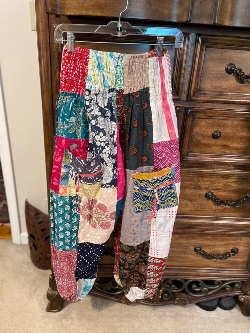 Multicolor Patchwork Boho Jogger Pants